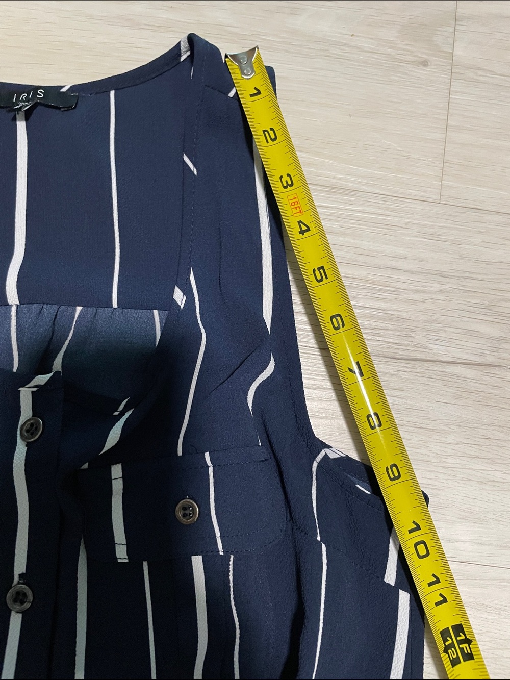 iris Navy and White Vertical-Striped Sleeveless Jumpsuit - Picture 5 of 7